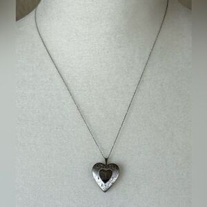 Vintage Sterling Heart Locket Necklace | .925 Stamped | 18”